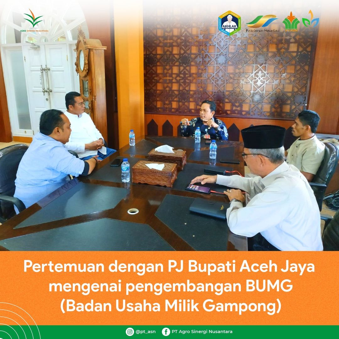 Pertemuan Dengan PJ Bupati Aceh Jaya Mengenai Pengembangan BUMG (Badan Usaha Milik Gampong)